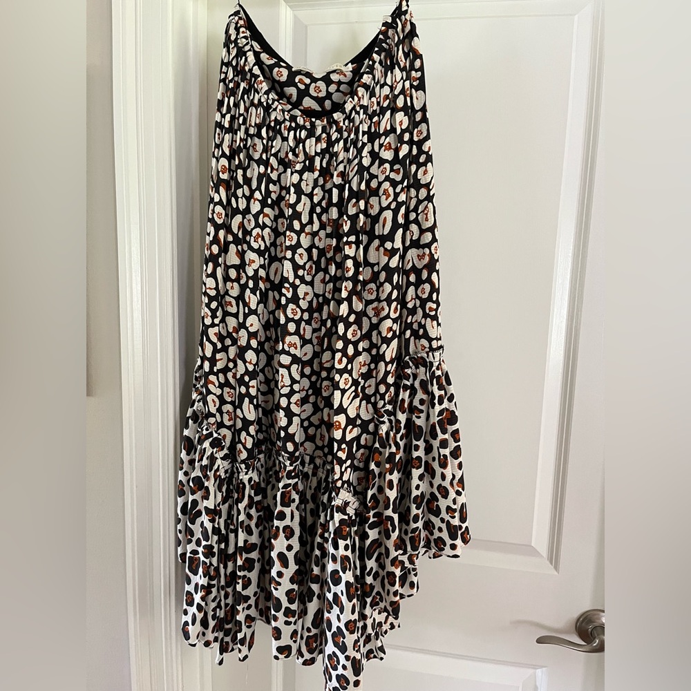 Marie Oliver Animal Print Silk Fully Lined Pleated Midi Skirt(4)